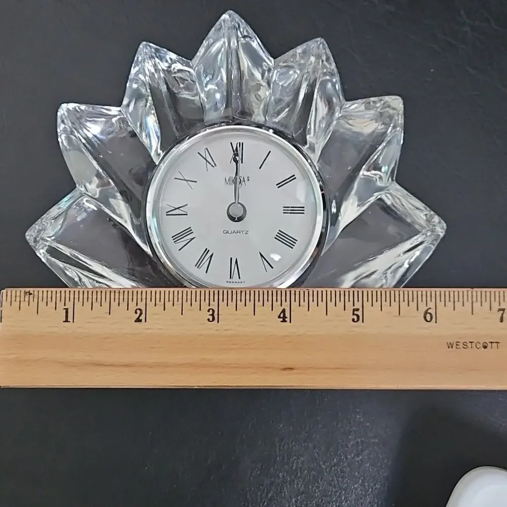 Vintage Mikasa Fleurisse German Made Desk‎ Gift Clock Crystal Quartz